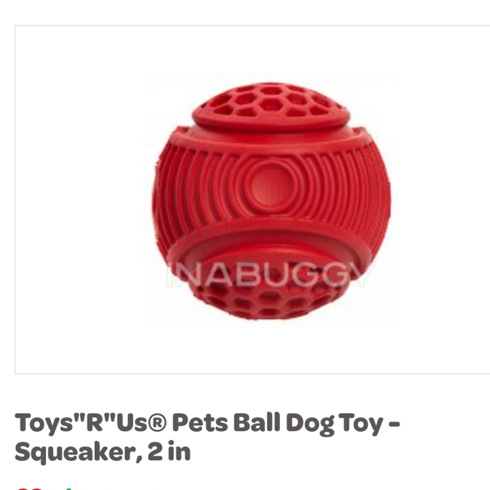 ISO Toys R Us, Red 2" Rubber Dog Ball